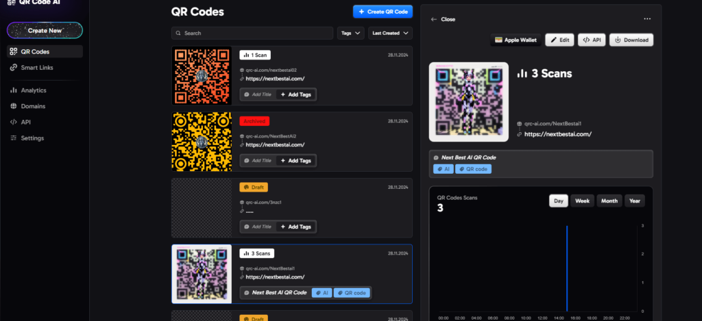 QR Code AI Dashboard