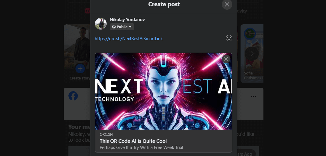 How does the Default link look, pulled from google with AI of QR Code AI , before changes