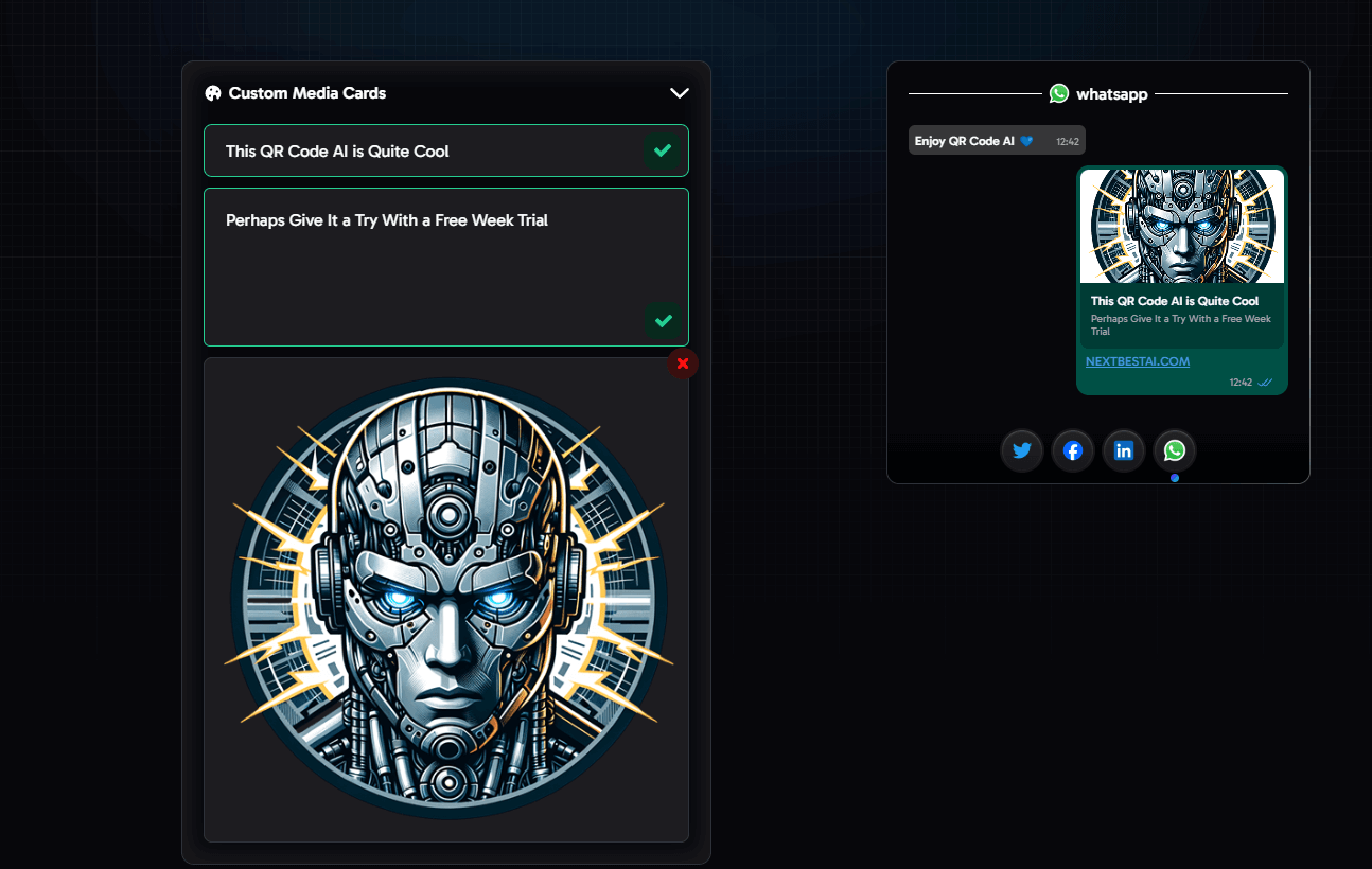Update the BG as well as the text with QRCode AI