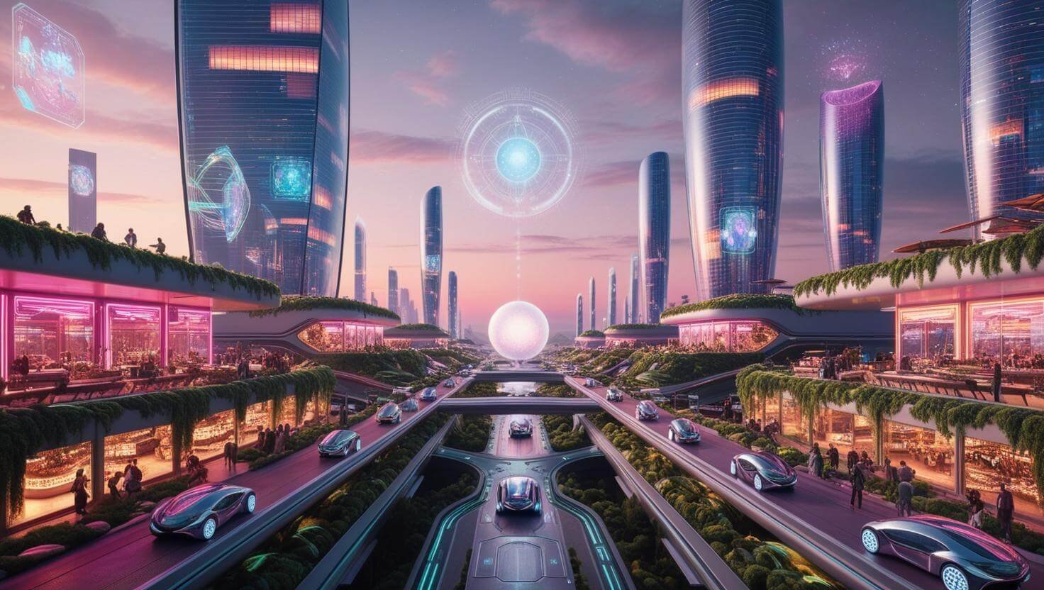 A dreamlike futuristic image designed by Dream Labs